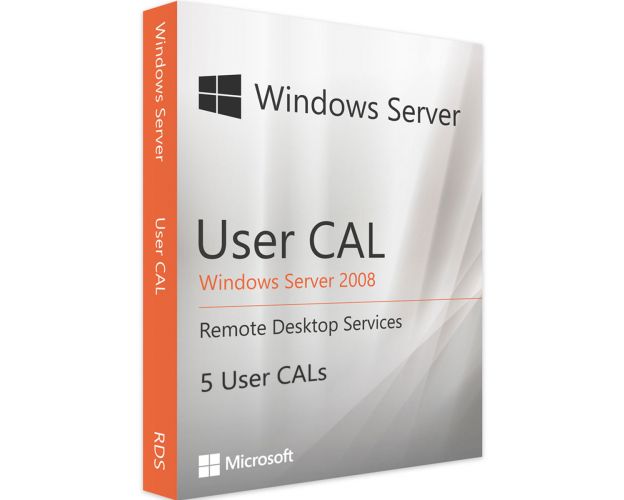 Windows Server 2008 RDS - 5 User CALs, User Client Access Licenses: 5 CALs, image 