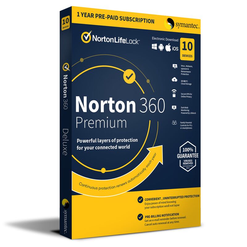 Norton 360 Premium 2026-2027, Runtime : 1 year, Device: 10 Devices, image 