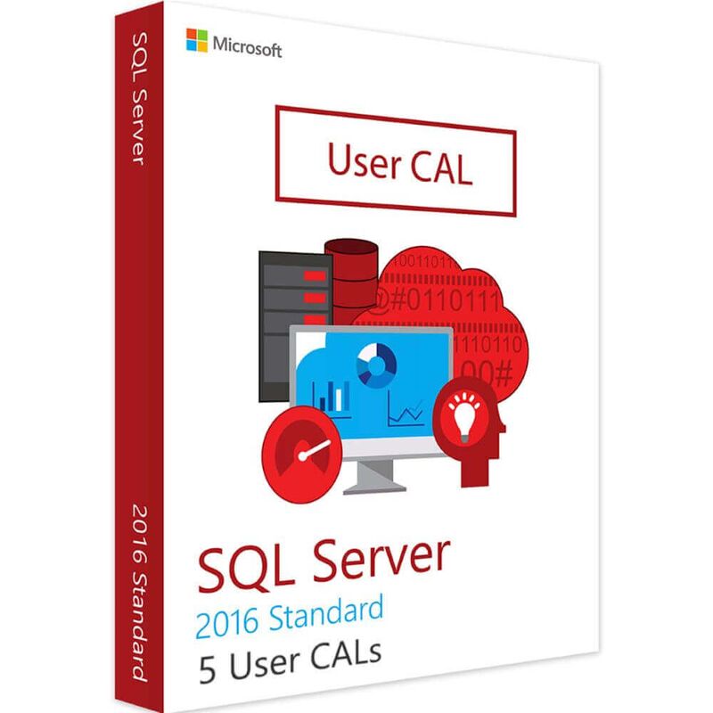 SQL Server Standard 2016 - 5 User CALS, Client Access Licenses: 5 CALs, image 