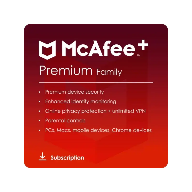 McAfee+ Premium Family 2026-2027, Runtime : 1 year, Device: Unlimited Devices, image 
