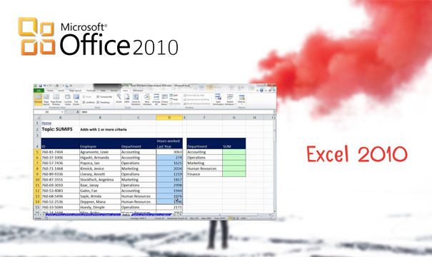 Cipta jadual dan papan pemuka dengan Excel 2010