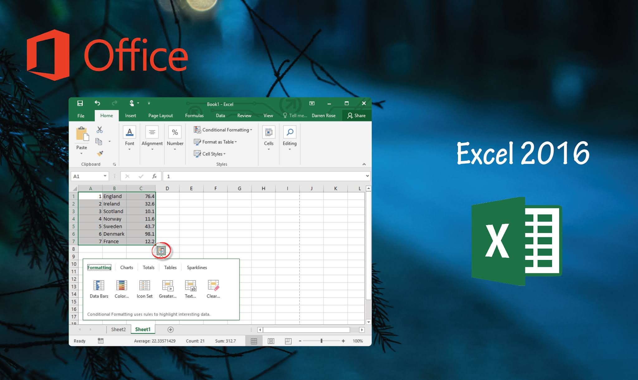 New functionalities in Excel 2016