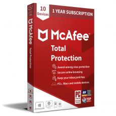 McAfee Total Protection 2024-2025, Runtime: 1 year, Device: 10 Devices, image 