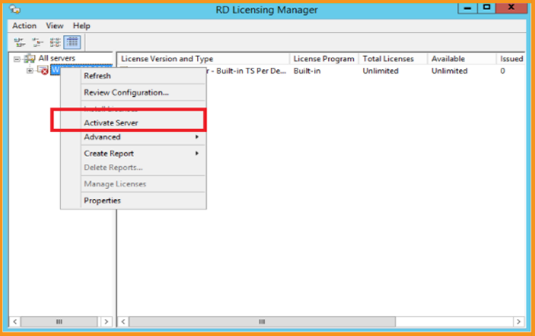 Activate RDS-CALS-2012-R2