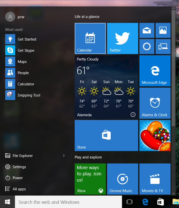 Start menu